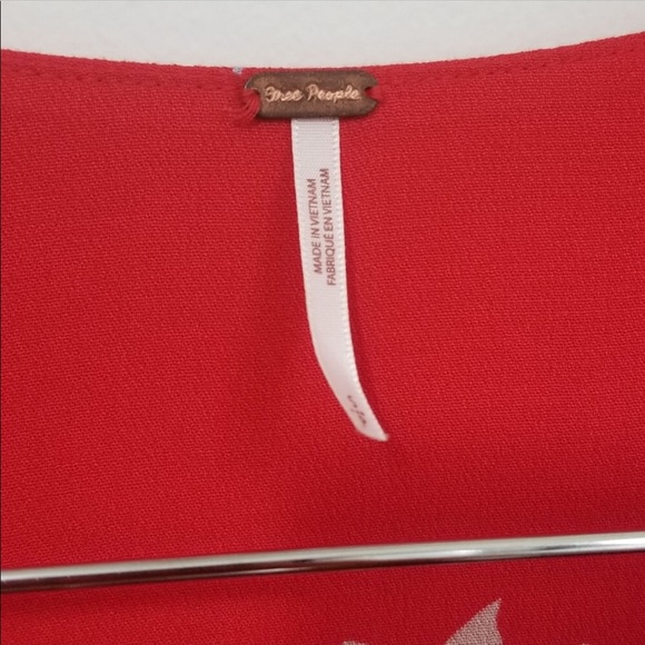 Free People Red V-neck Time On My Side Floral Print Wrap Dress - Picture 8 of 8